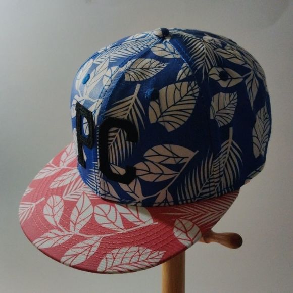 Pine Cove Blue and Red with‎ White Leave Snapback Hat main image 5